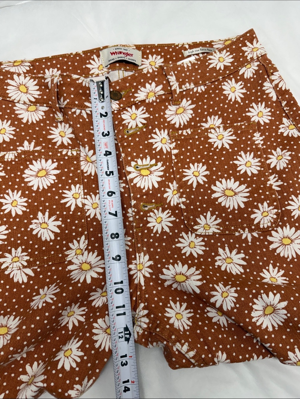 Wrangler Rust Daisy Print Wide-Leg Jeans - Picture 8 of 16
